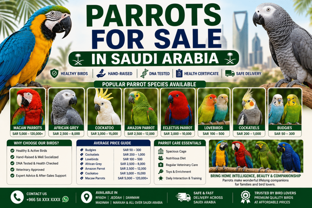 Parrots for Sale in Saudi Arabia
